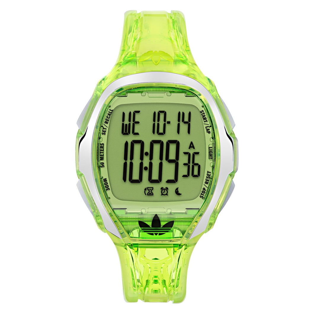 Adidas Unisex Uhr DIGITAL Athletics One Kunststoff grün transparent AOFH25005