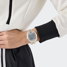 Laden Sie das Bild in den Galerie-Viewer, Adidas Unisex Uhr DIGITAL Athletics One Kunststoff weiss transparent AOFH26026