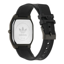 Laden Sie das Bild in den Galerie-Viewer, Adidas Unisex Uhr CITY TECH SQUARE Silikon schwarz AOFH26514