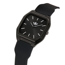 Laden Sie das Bild in den Galerie-Viewer, Adidas Unisex Uhr CITY TECH SQUARE Silikon schwarz AOFH26514