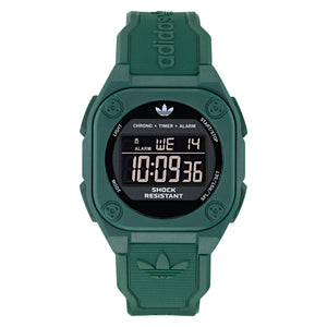 Adidas Unisex Uhr DIGITAL Silikon grün AOST25032