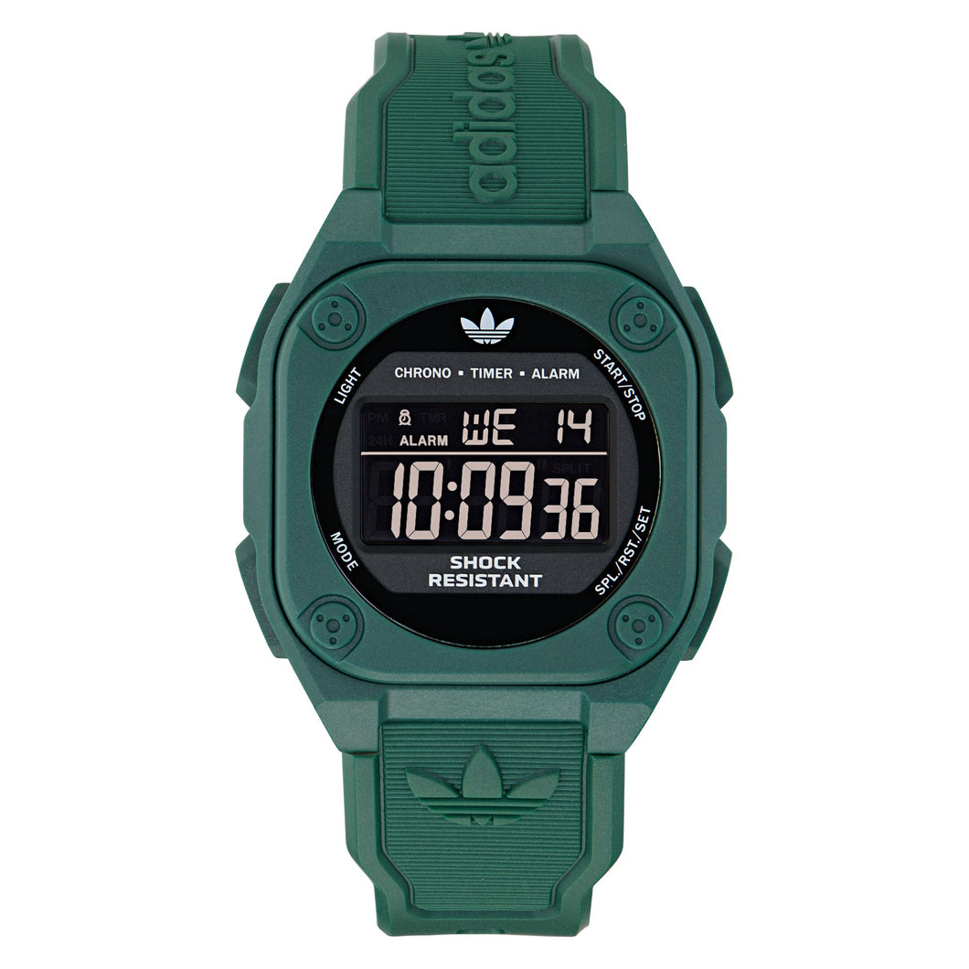 Adidas Unisex Uhr DIGITAL Silikon grün AOST25032