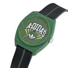 Laden Sie das Bild in den Galerie-Viewer, Adidas Unisex Uhr PROJECT TWO Kunststoff grün schwarz AOST25036