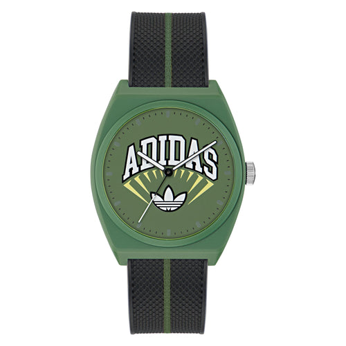 Adidas Unisex Uhr PROJECT TWO Kunststoff grün schwarz AOST25036