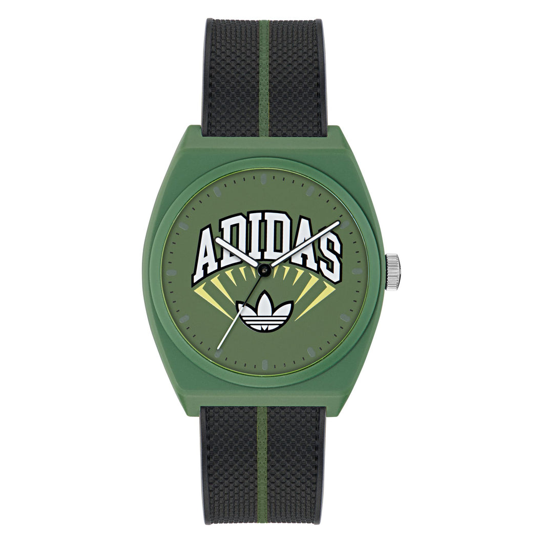 Adidas Unisex Uhr PROJECT TWO Kunststoff grün schwarz AOST25036