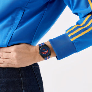Adidas Unisex Uhr PROJECT TWO Kunststoff schwarz blau AOST25037