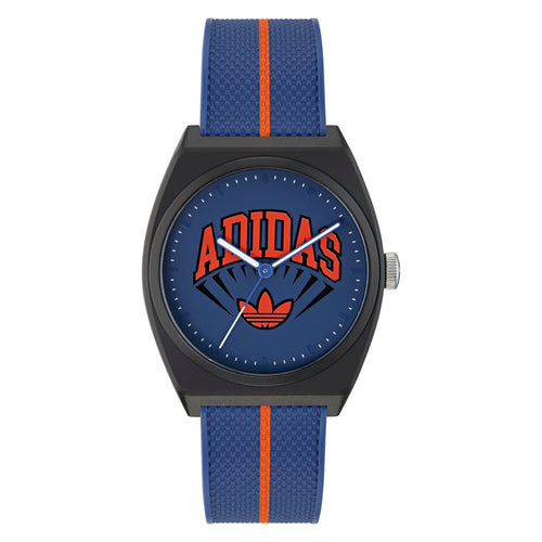 Adidas Unisex Uhr PROJECT TWO Kunststoff schwarz blau AOST25037