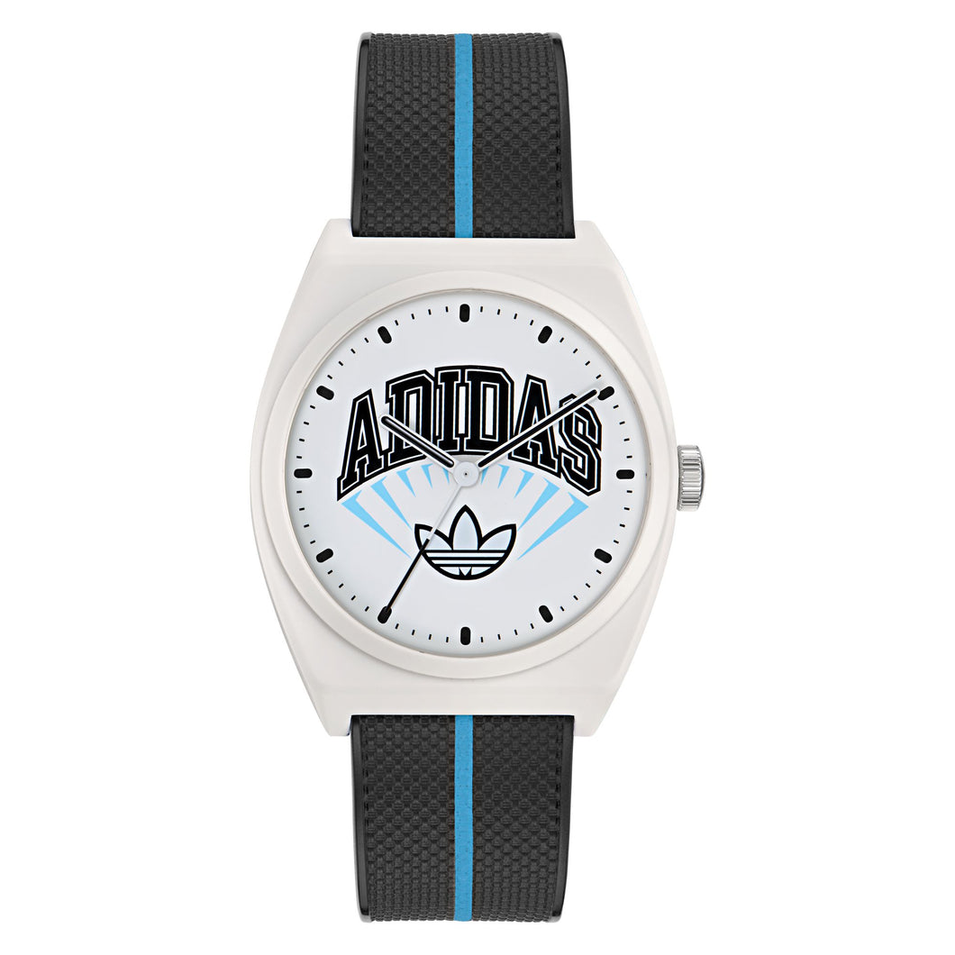Adidas Unisex Uhr PROJECT TWO Kunststoff weiß schwarz AOST25038