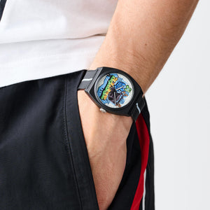 Adidas Unisex Uhr PROJECT TWO Kunststoff schwarz AOST25041