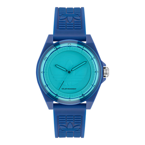 Adidas Unisex Uhr PROJECT FOUR SOLAR Kunststoff blau AOST25528