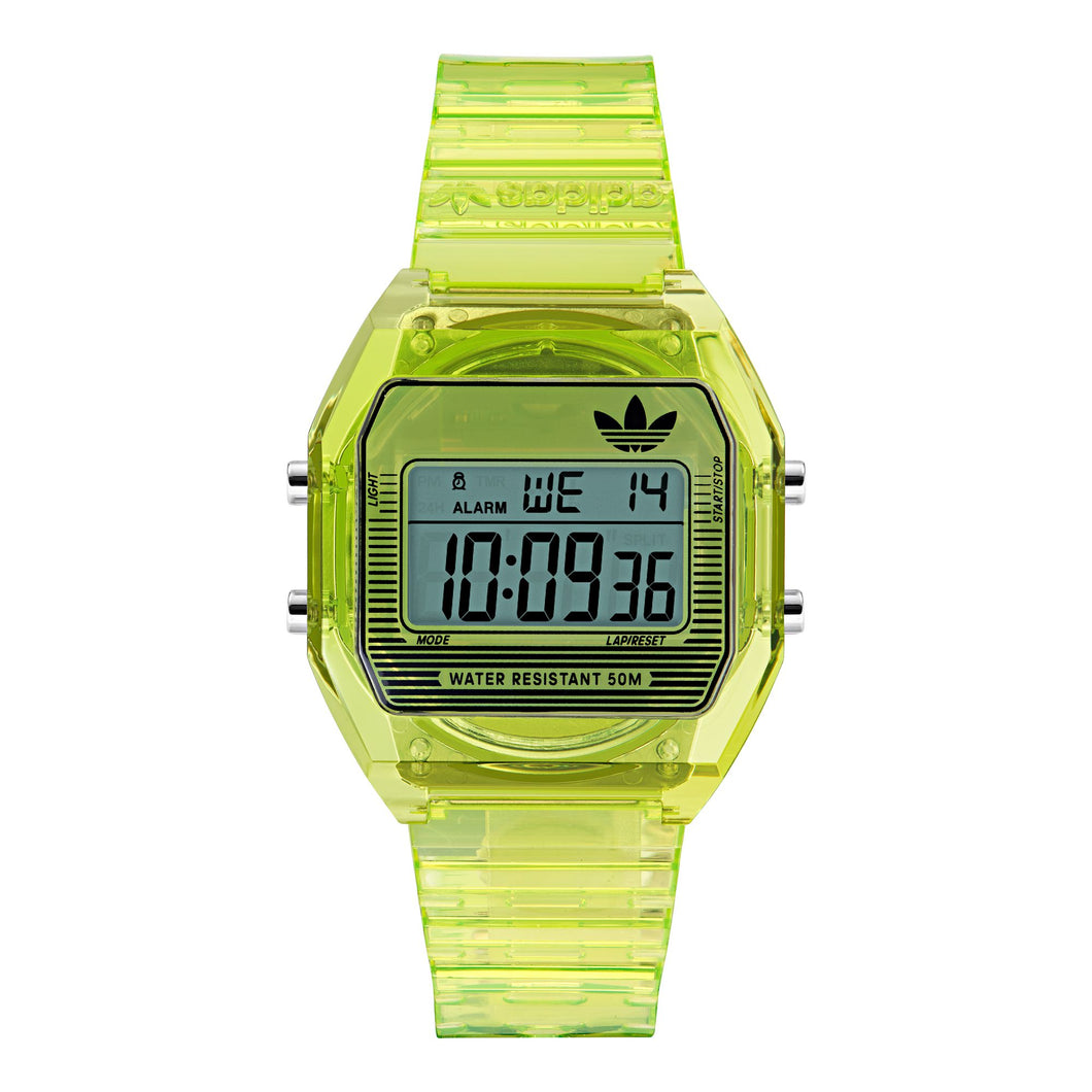 Adidas Unisex Uhr DIGITAL TWO CRYSTAL Silikon grün AOST25538