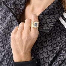Laden Sie das Bild in den Galerie-Viewer, Adidas Damen Ring Uhr DIGITAL TWO RING Edelstahl gold AOST26036