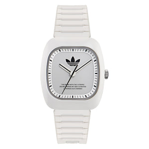 Adidas Unisex Uhr RETRO WAVE ONE Keramik weiß AOSY24030