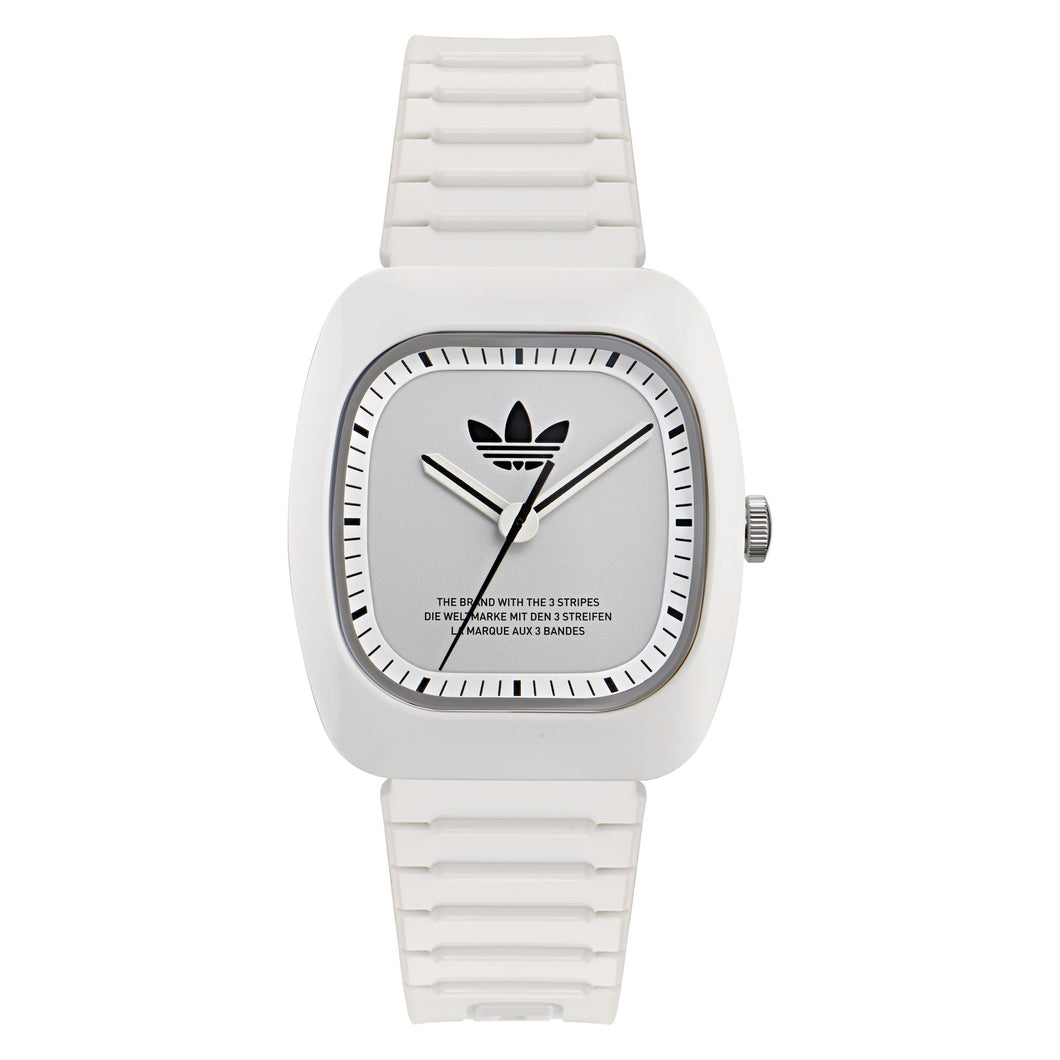 Adidas Unisex Uhr RETRO WAVE ONE Keramik weiß AOSY24030