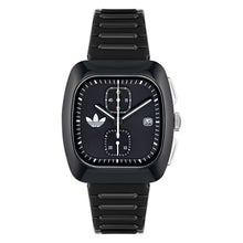 Laden Sie das Bild in den Galerie-Viewer, Adidas Unisex Uhr RETRO WAVE TWO CHRONO Silikon schwarz AOSY24533