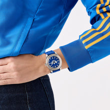 Laden Sie das Bild in den Galerie-Viewer, Adidas Herren Uhr Edelstahl Silikon blau AOSY25020