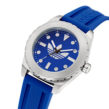 Laden Sie das Bild in den Galerie-Viewer, Adidas Herren Uhr Edelstahl Silikon blau AOSY25020