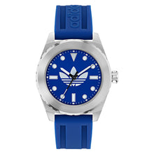 Laden Sie das Bild in den Galerie-Viewer, Adidas Herren Uhr Edelstahl Silikon blau AOSY25020