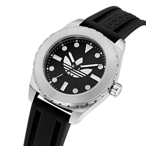 Adidas Herren Uhr Edelstahl Silikon schwarz AOSY25021
