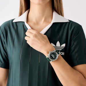 Adidas Herren Uhr Edelstahl Silikon grün AOSY25022