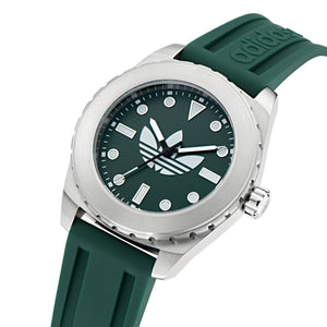 Adidas Herren Uhr Edelstahl Silikon grün AOSY25022