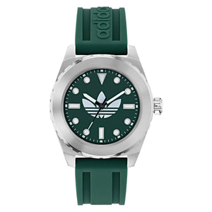 Adidas Herren Uhr Edelstahl Silikon grün AOSY25022