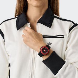 Adidas Unisex Uhr DISCOVERER TWO Silikon schwarz AOSY25514