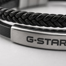 Laden Sie das Bild in den Galerie-Viewer, G-STAR Herren Armband Edelstahl Leder Tether02P GSJ.109.01