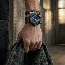 Laden Sie das Bild in den Galerie-Viewer, G-STAR Herren Armband Edelstahl Leder Tether02P GSJ.109.01