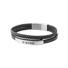 Laden Sie das Bild in den Galerie-Viewer, G-STAR Herren Armband Edelstahl Leder Tether02P GSJ.109.01