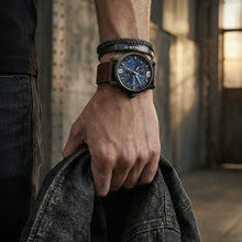 Laden Sie das Bild in den Galerie-Viewer, G-STAR Herren Armband Edelstahl Leder Tether02P GSJ.109.03