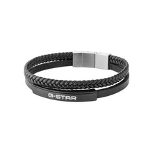 Laden Sie das Bild in den Galerie-Viewer, G-STAR Herren Armband Edelstahl Leder Tether02P GSJ.109.03