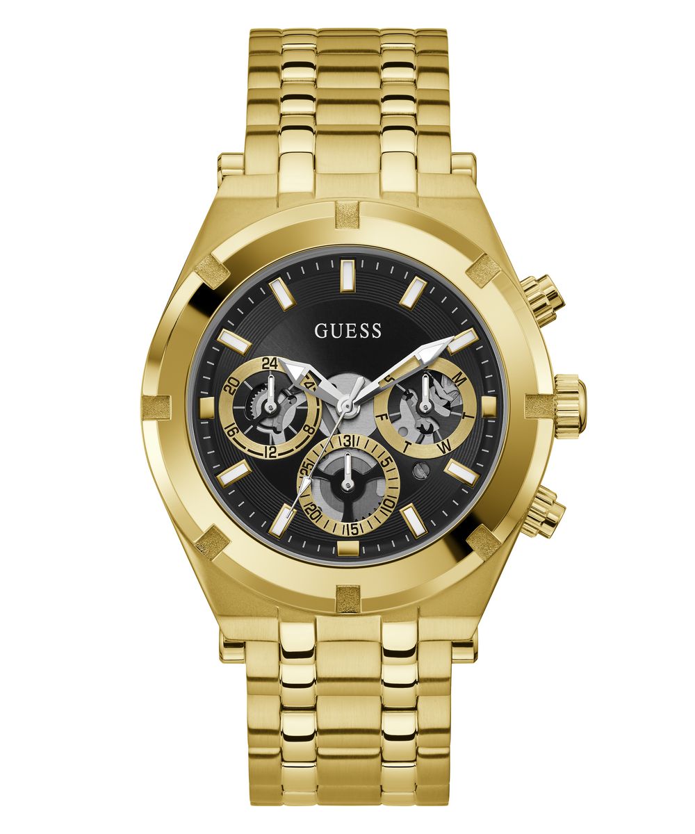 Guess Herren Uhr Armbanduhr Multifunktion CONTINENTAL GW0260G2 Edelstahl gold