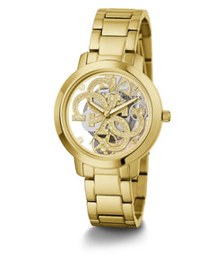 Guess Damen Uhr Armbanduhr QUATTRO CLEAR GW0300L2 Edelstahl gold