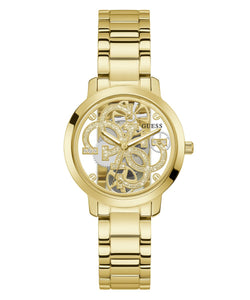 Guess Damen Uhr Armbanduhr QUATTRO CLEAR GW0300L2 Edelstahl gold