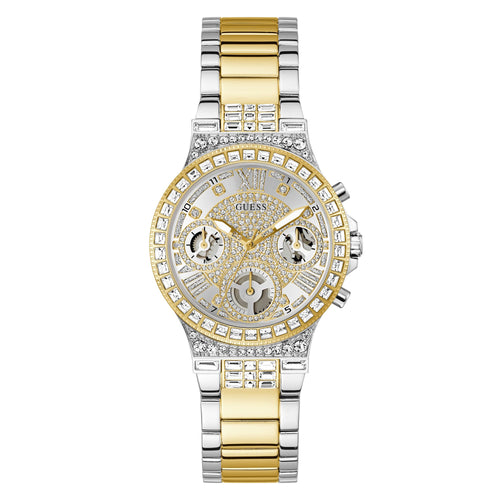 Guess Damen Uhr Armbanduhr Multifunktion MOONLIGHT GW0320L7 Edelstahl bicolor