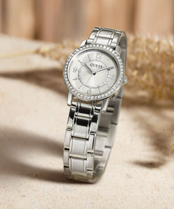 Guess Damen Uhr Armbanduhr MELODY GW0468L1 Edelstahl silber
