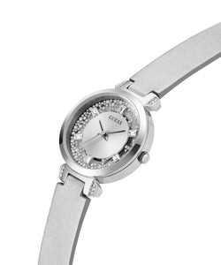 Guess Damen Uhr Armbanduhr CRYSTAL CLEAR GW0535L3 Leder