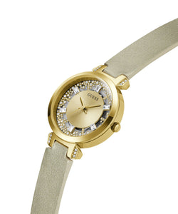 Guess Damen Uhr Armbanduhr CRYSTAL CLEAR GW0535L4 Leder