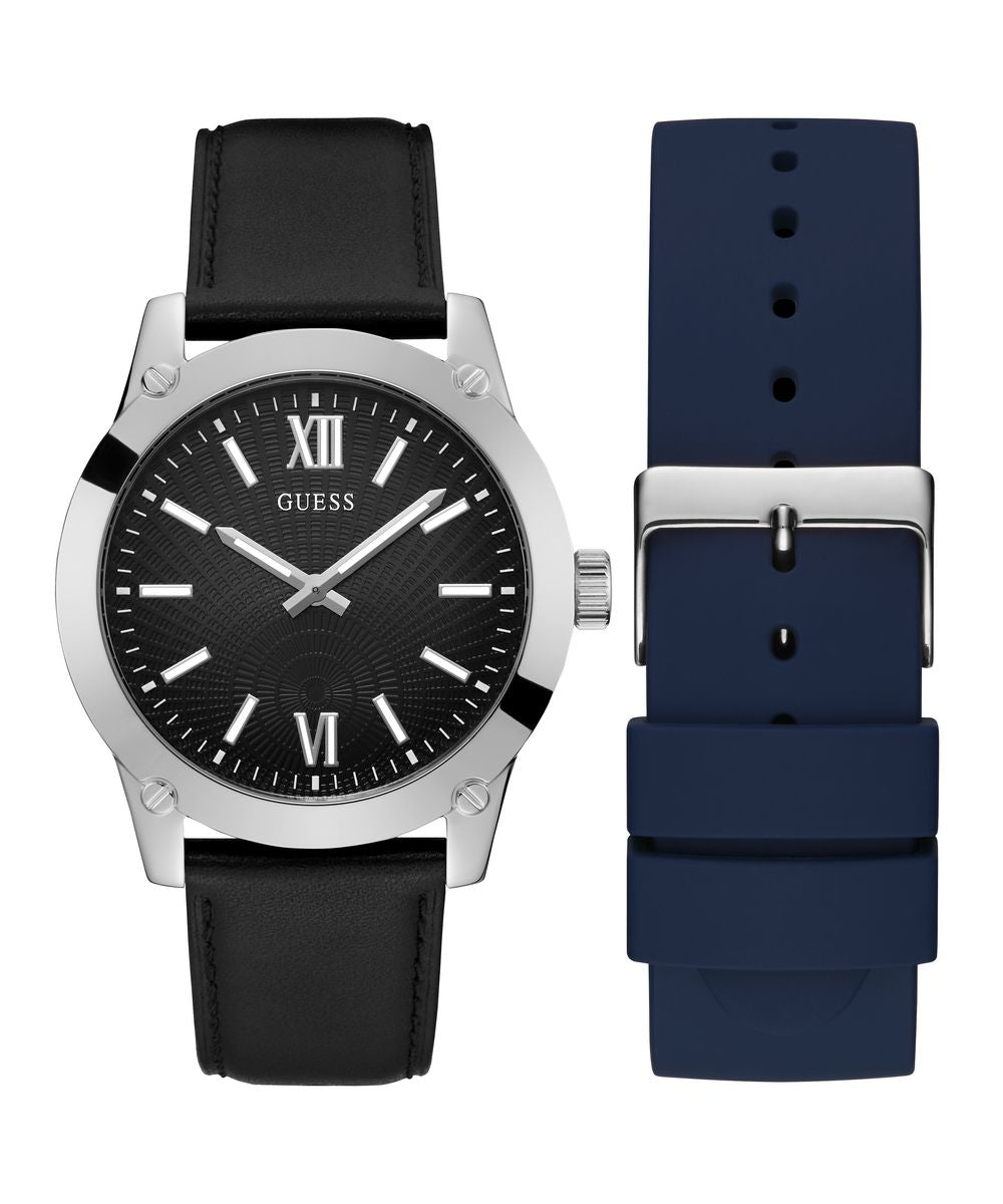 Guess Herren Uhr Armbanduhr CRESCENT GW0630G1 Leder Silikon