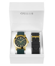 Laden Sie das Bild in den Galerie-Viewer, Guess Herren Uhr Armbanduhr CRESCENT GW0630G2 Leder Silikon