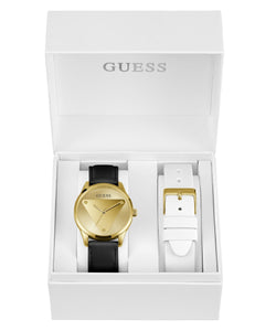 Guess Damen Uhr Armbanduhr EMBLEM GW0642L1 Leder Silikon