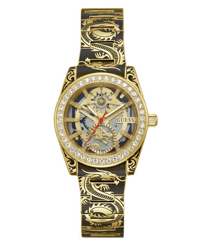 Guess Damen Uhr Armbanduhr DRAGONESS GW0647L1 Edelstahl gold