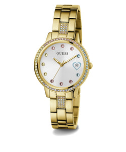 Guess Damen Uhr Armbanduhr THREE OF HEARTS GW0657L2 Edelstahl gold