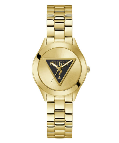 Guess Damen Uhr Armbanduhr TRI PLAQUE GW0675L2 Edelstahl gold