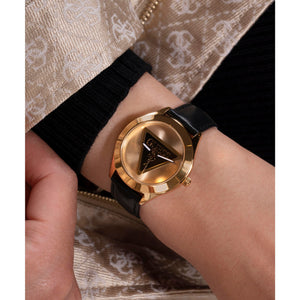 Guess Damen Uhr Armbanduhr TRI PLAQUE GW0744L2 Leder