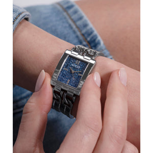 Guess Damen Uhr Armbanduhr MOD ID GW0807L1 Edelstahl silber