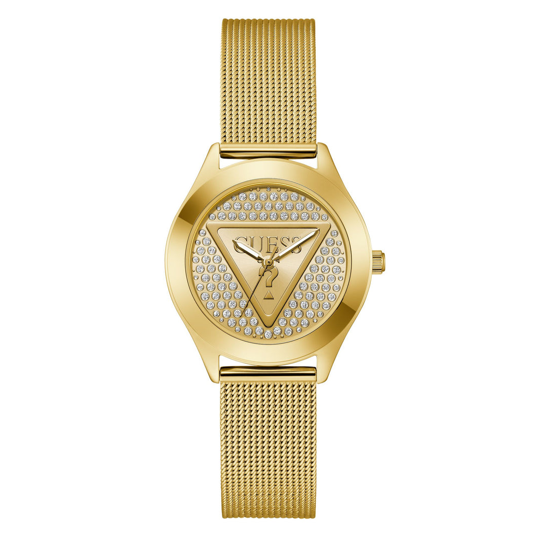 Guess Damen Uhr Armbanduhr GT GLITZ PLAQUE GW0835L2 Edelstahl gold
