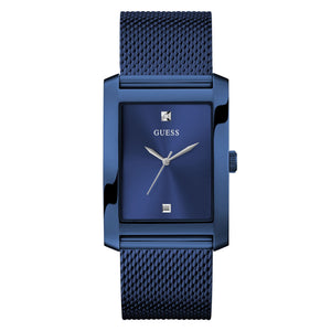 Guess Herren Uhr Armbanduhr Clyde GW0898G2 Edelstahl blau