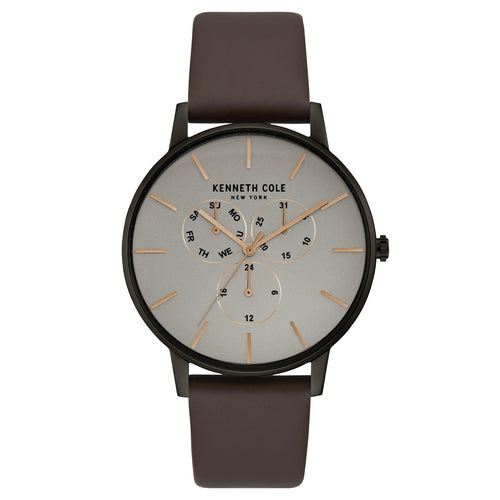 Kenneth Cole New York Herren-Armbanduhr Analog Quarz Leder KC50008002